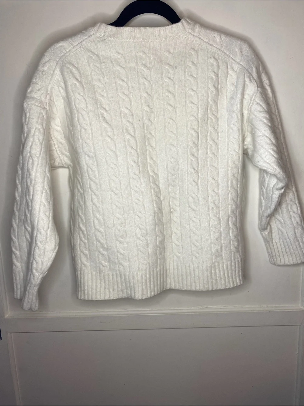 Aritzia Sunday Best Ivory Cable Knit Crewneck Sweater